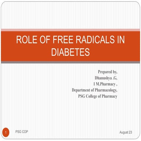ROLE OF FREE RADICALS IN DIABETES.pptx