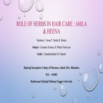 Role of herbs in hair care  Amla and  heena.pptx