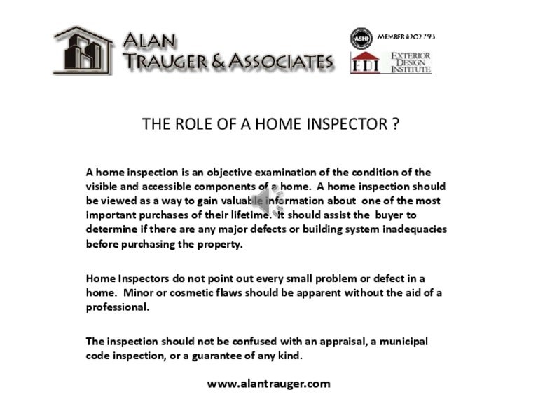 Role of home inspector
