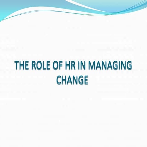 Role of hr in change