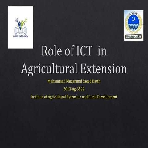 Role of icts in agri extension