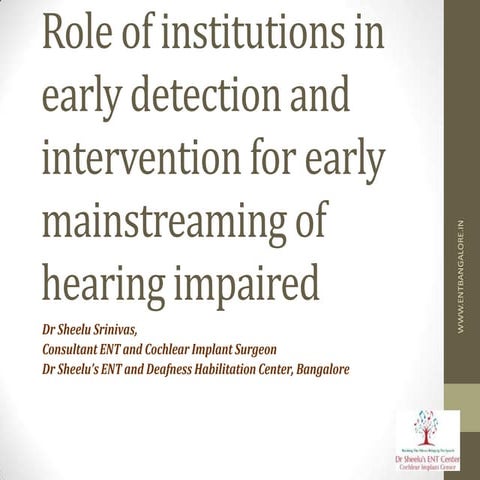 Role of institutions in early detection and intervention