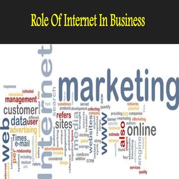 Role of internet in business 
