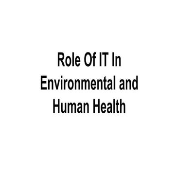 Role of IT in environmental and human health