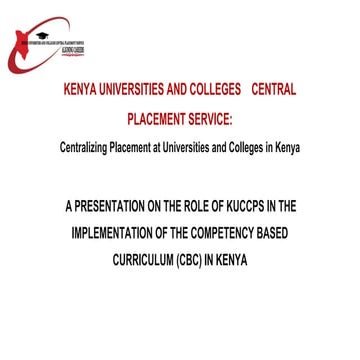 Role of KUCCPS in Kenya implementing CBC | PDF