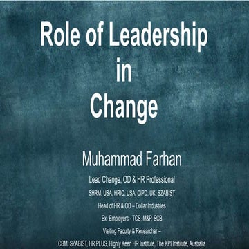 Leadership Role in Change Process - 