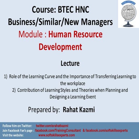 Role of Learning Curve - by: Rahat Kazmi