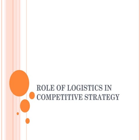 Role of logistics in competitive strategy