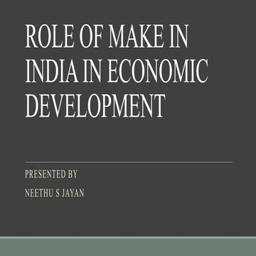 Role of make in india in economic development