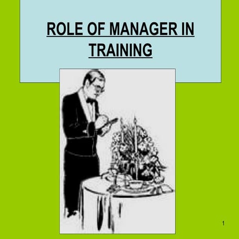 Role Of Manager In Training