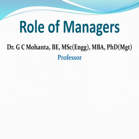 Role of managers