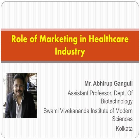 Role of marketing in healthcare industry