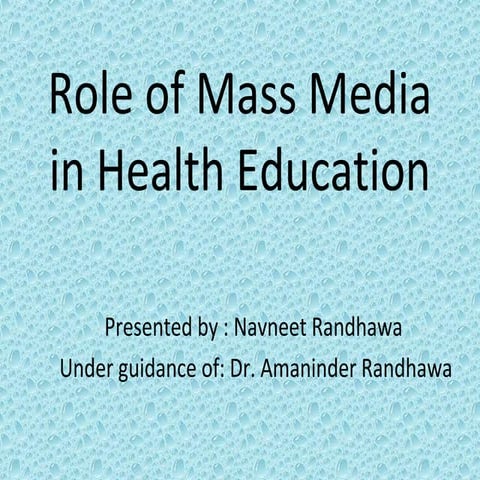Role of mass media in health education