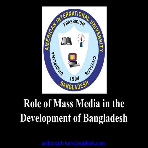Role of mass media in the development of