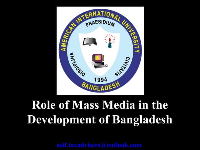 Role of mass media in the development of