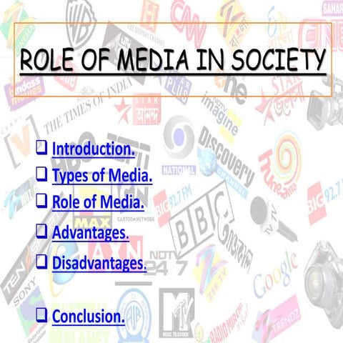 Role of media in society