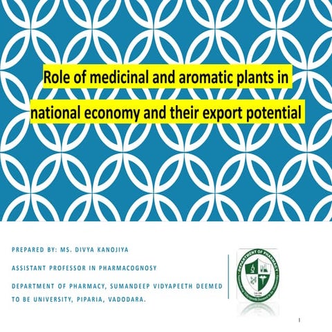 Role of medicinal and aromatic plants in national economy PDF.pdf