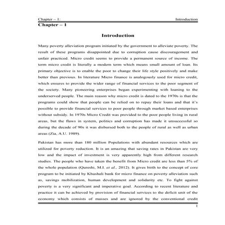 Role of microfinance institution of  pakistan for poverty alleviation