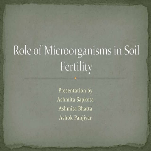 Role of microorganisms in soil fertility