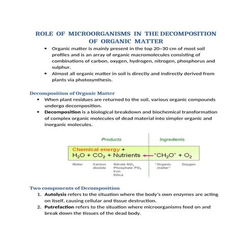 ROLE OF MICROORGANISMS IN THE DECOMPOSITION OF ORGANIC MATTER.docx