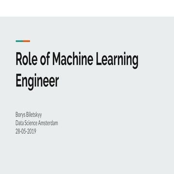 Role of ML engineer