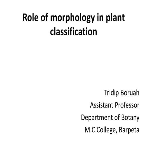 Role of morphology in plant classification