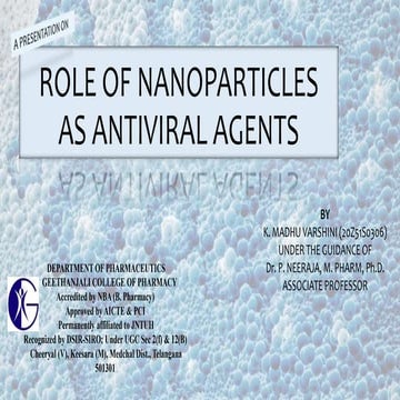 Role of nanoparticles as antiviral agents ppt | PPTX