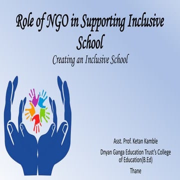 Role of ngo in supporting inclusive school