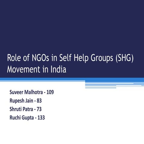 Role of ng os in self help groups