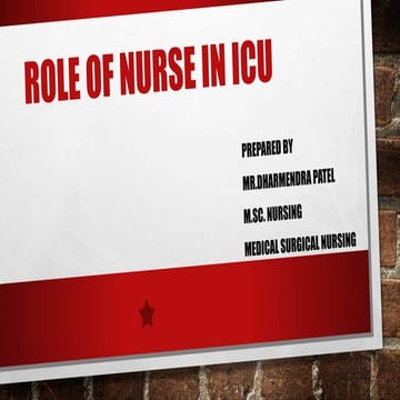 Role of nurse ICU for nursing students