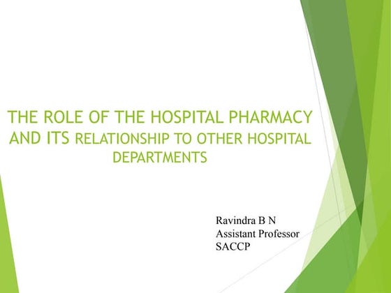 Hospital pharmacy functions,organisation and responsibilities | PPTX