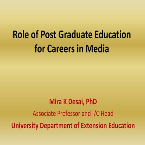 PG and Careers in media