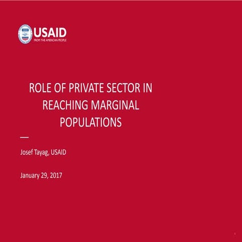 Role of Private Sector in Reaching Marginal Populations