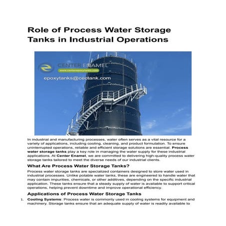 The Importance of Raw Water Storage Tanks in Industrial Applications.docx