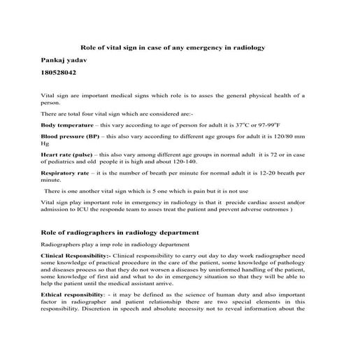 Role of radiographer
