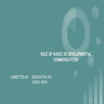 Role of radio in developmental           communication