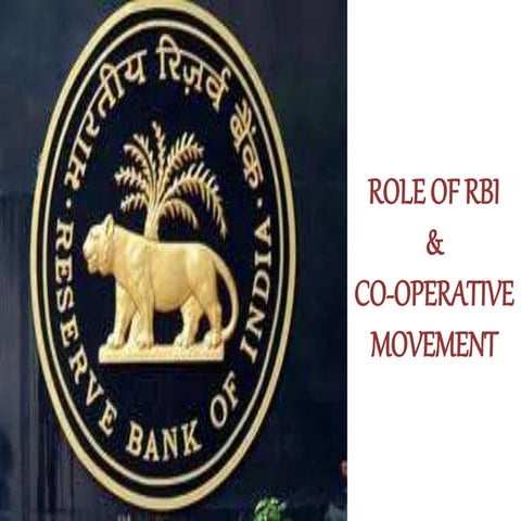 Role of rbi  & co operative movement