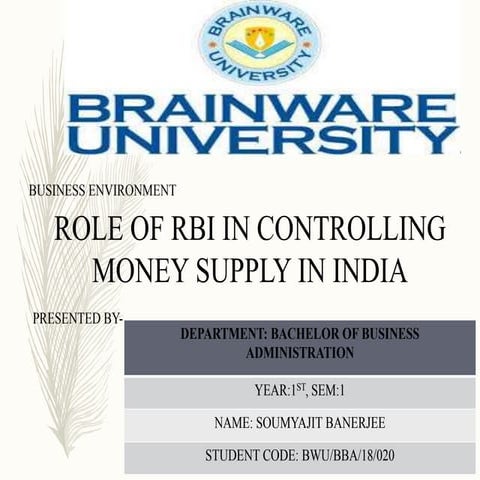Role of rbi in controlling money supply in india