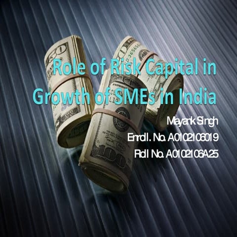 Role Of Risk Capital In Growth Of Sm Es