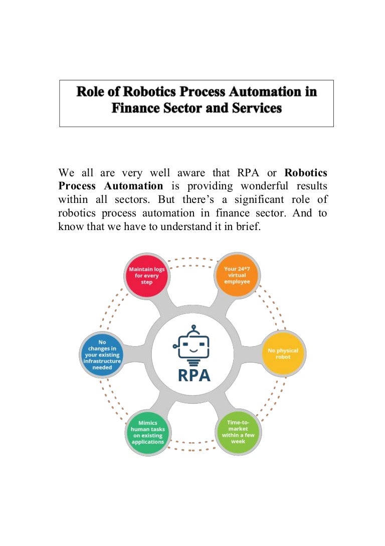 Diagram The Role Of Robotic Process Automation In Finance