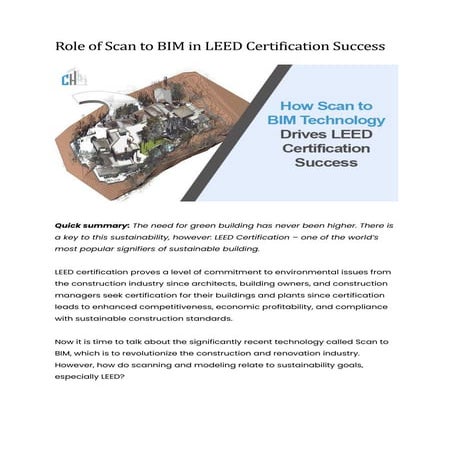Role of Scan to BIM in LEED Certification Success