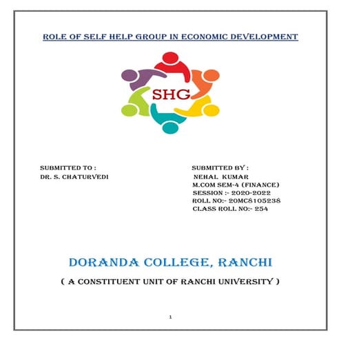 Economics class-12-project-on-self-help-group | PDF