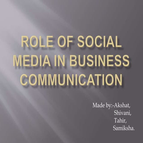 Role of social media in business communication
