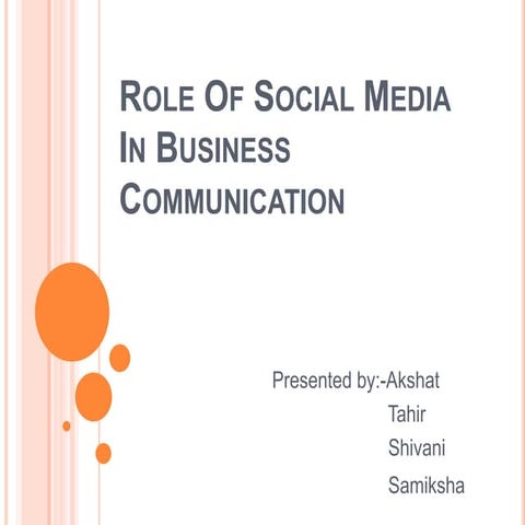 Role of social media in business communication