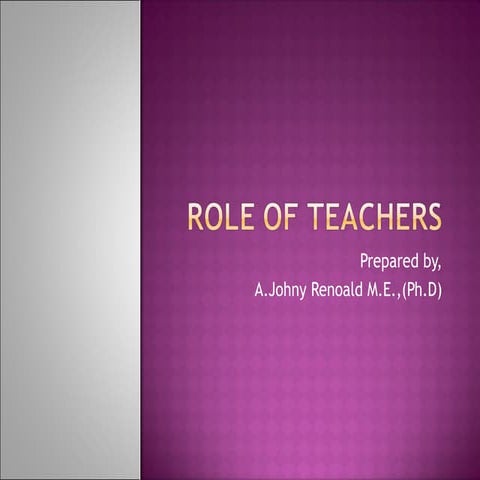 Role of teachers