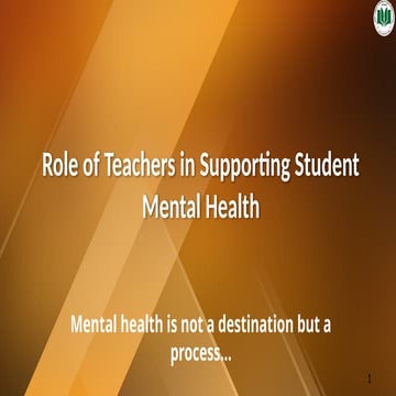 Role of Teachers in Supporting Student Mental health.pptx