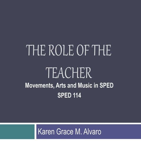 Role of the teacher