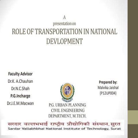 Role of transportation in Development