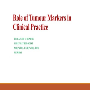 Role of tumour markers in clinical practice