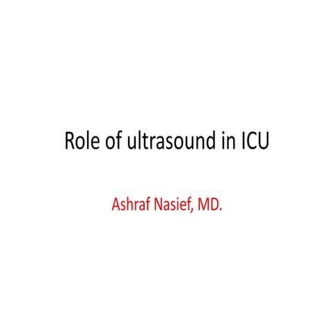 Role of ultrasound in ICU